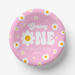 Retro Daisy Blume Groovy 1. Geburtstag Party Pappteller