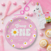 Retro Daisy Blume Groovy 1. Geburtstag Party Pappteller (Party)