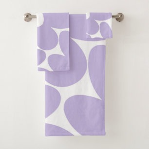 Retro Daisy Blume in Lavender #1 #floral #art Badhandtuch Set