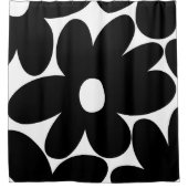 Retro Daisy Blume in Schwarz und Weiß #1 #floral  Duschvorhang (Vorderseite)