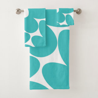 Retro Daisy Blume in Soft Turquoise #1 #floral Badhandtuch Set
