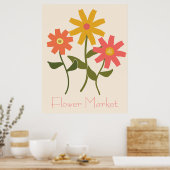 Retro Daisy Blume Market Poster (Küche)