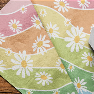 Retro Daisy Blume Pastellstreifen Seidenpapier