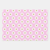 Retro Daisy Blume Pattern in Rosa Geschenkpapier Set (Vorderseite 2)