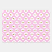 Retro Daisy Blume Pattern in Rosa Geschenkpapier Set (Vorderseite)