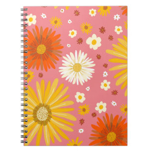 Retro Daisy Blume Pattern Notizblock