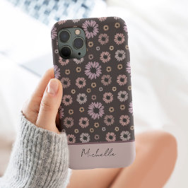 Retro Daisy Blume Personalisiert mit Name Floral Case-Mate iPhone Hülle