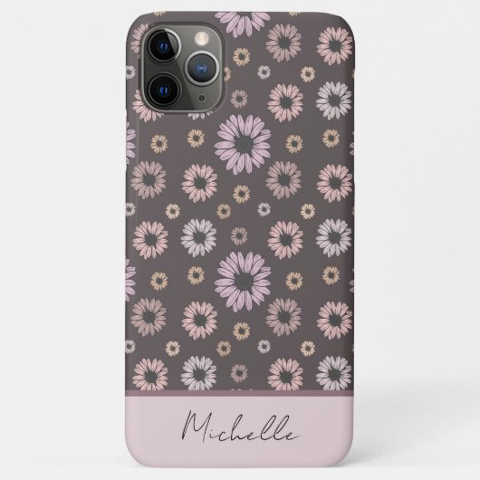 Retro Daisy Blume Personalisiert mit Name Floral Case-Mate iPhone Hülle (Rückseite)