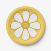 Retro Daisy Blume Single in Mustard Personalisiert Pappteller (Vorderseite)
