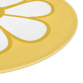 Retro Daisy Blume Single in Senfgelb Schneidebrett (Ecke)