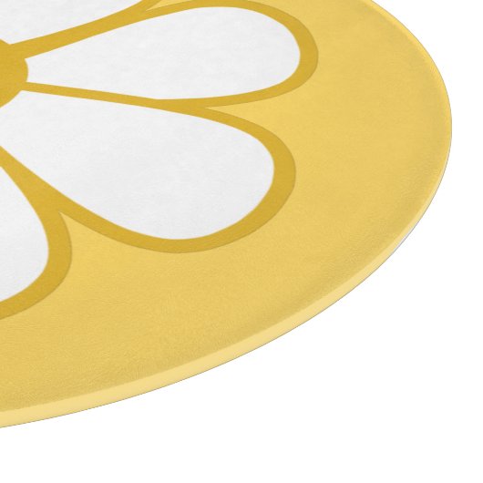 Retro Daisy Blume Single in Senfgelb Schneidebrett (Ecke)