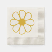 Retro Daisy Blume Single in Senfgelb Serviette (Vorderseite)