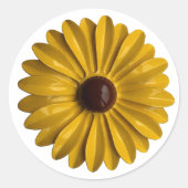 Retro Daisy Blume Spring Summer Garden Wedding Runder Aufkleber (Vorderseite)