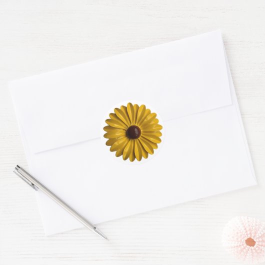 Retro Daisy Blume Spring Summer Garden Wedding Runder Aufkleber (Umschlag)