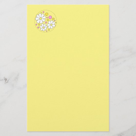 Retro Daisy Blume Stationery Briefpapier (Vorderseite)