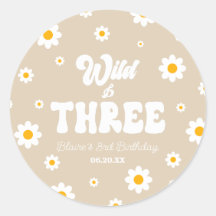 Retro Daisy Blume Wild & Drei 3. Geburtstagsfeier 