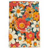 Retro-Daisy-Blumen-Geschenktasche Mittlere Geschenktüte (Vorderseite)