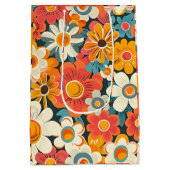 Retro-Daisy-Blumen-Geschenktasche Mittlere Geschenktüte (Rückseite)
