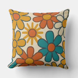 Retro-Daisy-Blumenmuster zum Muttertag Kissen