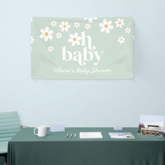 Retro Daisy boho Baby Showbanner Banner (Messeveranstaltung)