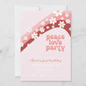 Retro daisy boho blumenfriedliche Liebe Party Gebu Einladung (Vorderseite)