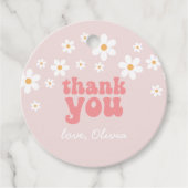 Retro daisy boho Blumengeburtstag vielen Dank Geschenkanhänger (Vorderseite)