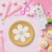 Retro Daisy Boho gelbe Papierplatte Pappteller (Party)