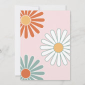 Retro Daisy Boho Groovy Floral Birthday Einladung (Rückseite)
