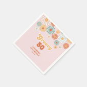 Retro Daisy Boho Groovy Floral Birthday Serviette (Ecke)