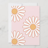 Retro Daisy Boho Orange Pink 50th Birthday Einladung (Rückseite)