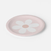 Retro Daisy Boho Papierplatte Pappteller (Schrägansicht)