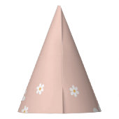 Retro daisy boho pink Party Hat Partyhütchen (Rückseite)