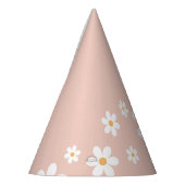 Retro daisy boho pink Party Hat Partyhütchen (Links)