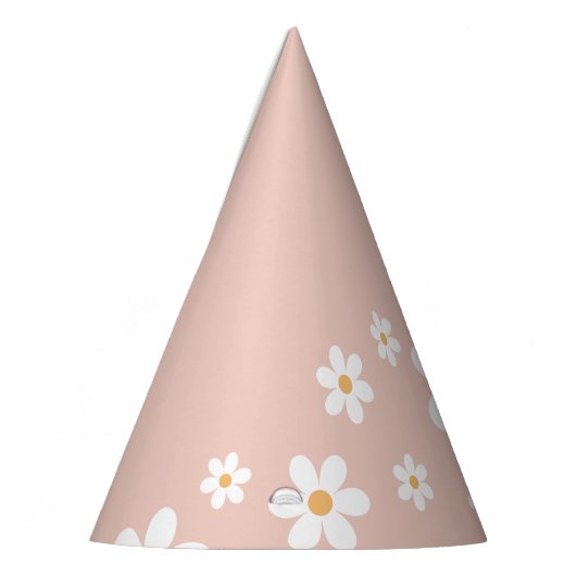 Retro daisy boho pink Party Hat Partyhütchen (Links)