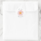 Retro daisy boho return address label runder aufkleber (Tasche)