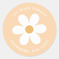 Retro daisy boho Rückadresse-Etikett