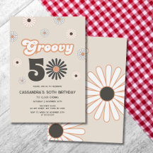 Retro Daisy Boho Terracotta Groovy 50. Geburtstag