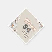 Retro-Daisy-Boho-Terrakotta-Natürlich 50. Geburtst Serviette (Ecke)