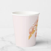 Retro Daisy Boho Wild One Rainbow Pappbecher (Rechts)