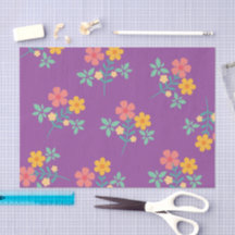 Retro Daisy Bouquet Muster in Lila