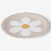 Retro daisy bräunlich boho Teller (Schrägansicht)