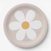 Retro daisy bräunlich boho Teller (Vorderseite)