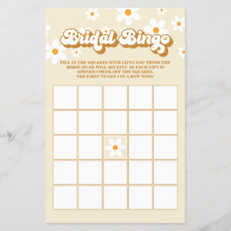 Retro Daisy Brautparty Bingo Flyer