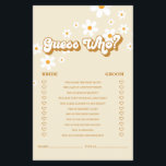 Retro Daisy Brautparty Game Flyer<br><div class="desc">Wer kennt die Bride besten Bridal "Ratet Wer? "Duschspiel. Retro Daisy Design.</div>
