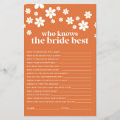 Retro Daisy Brautparty Game Flyer (Vorne)