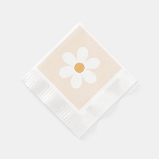 Retro daisy Creme Servietten (Ecke)