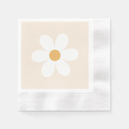 Retro daisy Creme Servietten