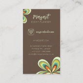 Retro Daisy Eventplaner Groovy 70er Hippie Blume Visitenkarte (Rückseite)