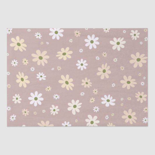 Retro Daisy floral Muster Boho Dekorative Seidenpapier (Vorderseite)