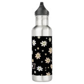 Retro Daisy floral Muster Boho Personalisiert Blac Edelstahlflasche (Rechts)